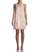 Calvin Klein Floral Chiffon Trapeze Dress