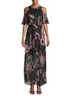 Calvin Klein Moody Floral-print Chiffon Maxi Dress