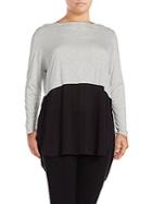Vince Camuto Mixed Media Roundneck Top
