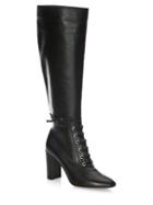 Gianvito Rossi Lace-up Leather Knee-high Boots
