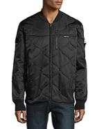 Members Only Quilted Full Zip Bomber Jacket