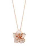 Effy Diamond And 14k Rose Gold Flower Pendant Necklace