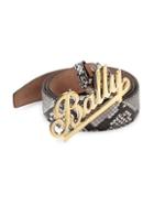 Bally Swoosh Snake-print Leather Belt