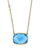 Effy Ocean Bleu 14k Yellow Gold Diamond And Blue Topaz Pendant Necklace