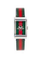 Gucci New G-frame Stainless Steel & Leather-strap Watch