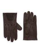 Portolano Textured Merino Wool-trim Leather Gloves