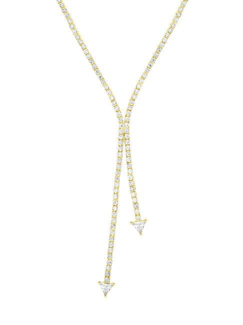 Chloe & Madison 14k Goldplated Sterling Silver & Crystal Tennis Lariat Necklace