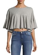 Kendall + Kylie Cropped Flutter Sleeve Top