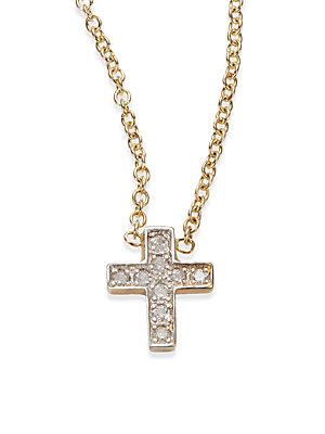 Kacey K Fine Jewelry Diamond & 14k Gold Cross Necklace