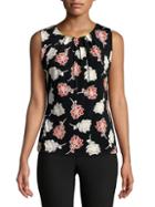 Calvin Klein Floral Pleated Top