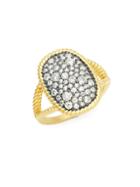 Freida Rothman 14k Goldplated Crystal Cable Ring