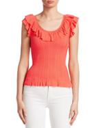 Saks Fifth Avenue Collection Ruffle-trim Ribbed Tank Top