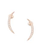 Ef Collection Diamond And 14k Gold Crescent Moon Stud Earrings