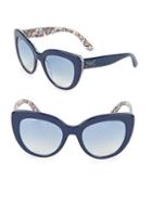 Dolce & Gabbana 53mm Tile Print Cateye Sunglasses