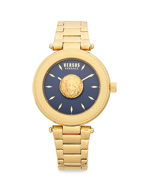 Versus Versace Logo Goldtone Stainless Steel Watch