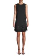 Calvin Klein Feather-trimmed Sleeveless Short Dress