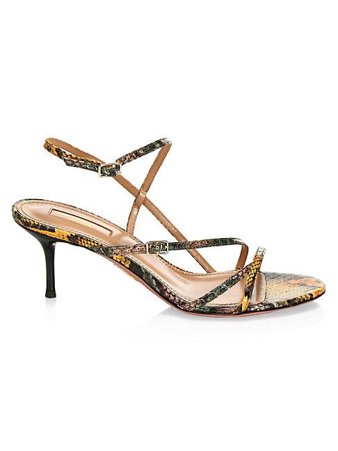 Aquazzura Carolyne Snakeskin Strappy Sandals