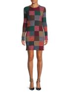 Valentino Check Cashmere & Wool Sweater Dress