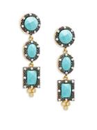 Freida Rothman Turquoise Crystal Earrings