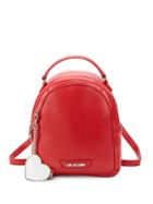 Love Moschino Logo Faux Leather Backpack