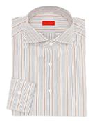 Isaia Regular-fit Striped Cotton Dress Shirt