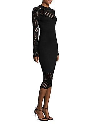 Milly Fractured Pointelle Bodycon Fitted Dress