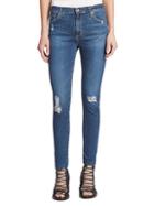 Ag Jeans Farrah High-rise Skinny Cropped Distressed Jeans