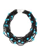 Arthur Marder Silver & Turquoise Multi-strand Beaded Necklace