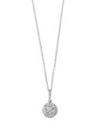 Effy 14k White Gold And Diamonds Round Pendant Necklace