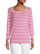 Joseph A Striped Squareneck Sweater