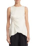 3.1 Phillip Lim Feather-trimmed Silk Tank Top