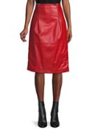 Versace Double Zip Leather Skirt