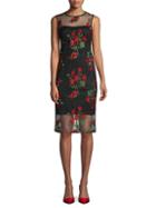 Calvin Klein Floral Embroidered Sheath Dress