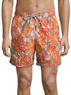 Saks Fifth Avenue Collection Palm Leaf Camo Printed Swim Shorts