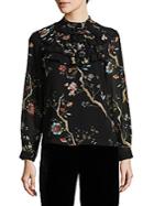 Nanette Lepore Floral Pleated Blouse