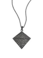 Bavna Black Spinel & Sterling Silver Pendant Necklace- 30in
