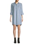Saks Fifth Avenue Striped Long-sleeve Shirtdress