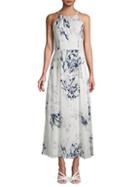 Donna Karan Floral-print Sleeveless A-line Dress
