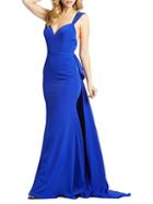 Mac Duggal V-neck Trumpet Gown