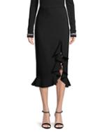 Michael Kors Stretch-wool Ruffled Pencil Skirt
