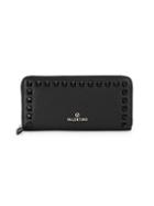 Valentino By Mario Valentino Studded Trim Leather Zip Wallet