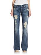 7 For All Mankind Distressed A-pocket Flared Denim Jeans