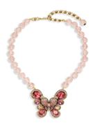 Heidi Daus Multi-crystal Glass Beaded Butterfly Pendant Necklace
