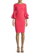 Calvin Klein Tiered Bell-sleeve Sheath Dress