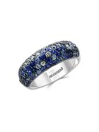 Effy Sterling Silver And Multi-blue Sapphire Ring