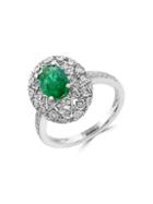 Effy 14k White Gold Emerald & Diamond Statement Ring