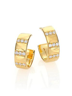 Ippolita Glamazon Stardust Diamond & 18k Yellow Gold Hoop Earrings/0.75