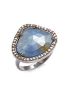 Adornia Fine Jewelry Sasha Sterling Silver Labradorite & Diamond Ring