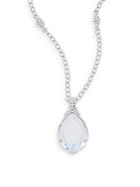 Judith Ripka Bermuda Blue Quartz & Sterling Silver Teardrop Pendant Necklace