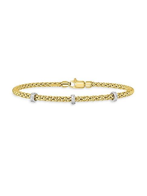 Saks Fifth Avenue 14k Yellow & White Gold Diamond Bracelet